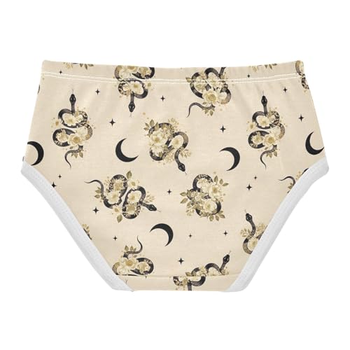 Joisal Black Gold Snake Flowers Girls Underwear Toddler 2t Cotton Cute Panties Girl Bright Briefs Girls Undies2