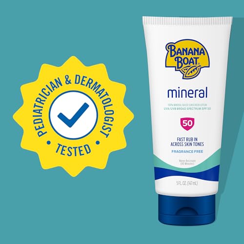 Banana Boat Mineral Sunscreen SPF 50 Lotion, 5Fl Oz | Zinc Oxide Sunscreen Lotion, Beach Essentials, SPF 50 Sunblock, 5Fl Oz - Image 4