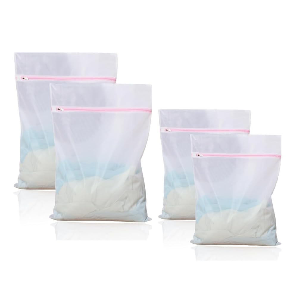 UDSKNV[KSL 2PCS Large Mesh Laundry Bags 50x60cm 2PCS 40x50cm Medium Wash Bags for Delicates, Bedding, and Travel