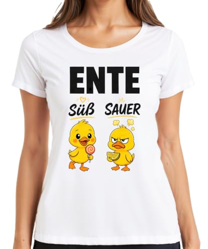 Image of Duck Cute Sour Funny Chick Saying Statement Women's T-Shirt, White, XXL