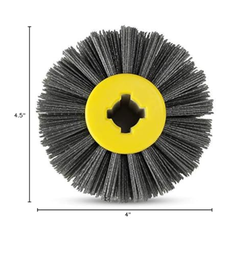 Image of BHA Nylon Wire Brush Drum Rust Remover, 4.5 inch x 4 inch with 3 /4 inch Quad Keyway