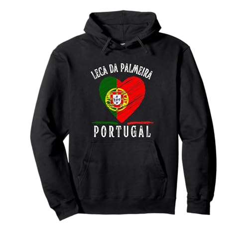 Portugal Flag Heart Leca Da Palmeira City Sudadera con Capucha