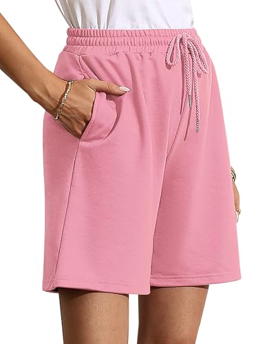 Image of Quenteen Women's Casual Summer Sweat Shorts Athletic Gym Shorts Loose Hiking Running Jogger Shorts with Pockets