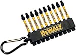 DEWALT FlexTorq Conducteur d'impact Bit Set Carabiner - Carré/Roberston - 2'' - 10 Bit (DWA2SQ2IRCARC)