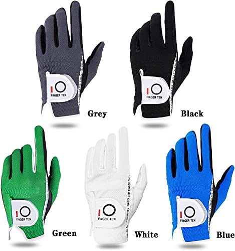 FINGER TEN Golf Gloves Men Left Hand Right Rain Grip Weathersof Value 2 Pack - Image 2