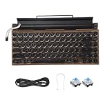 Clickinline Retro Typewriter Keyboard Wireless Bluetooth Mechanical Keyboards 83 Keys Computer Keyboard for Laptop PC Gaming