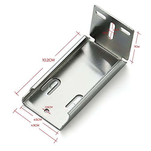 Image of 5 Pairs - 10 Pack Silver Heavy Duty Rear Mount Brackets for Soft Close Cabinet Drawer Slides, Metal Replacement Part for Full Extension Ball Bearing Side Mount Drawer Track Guide