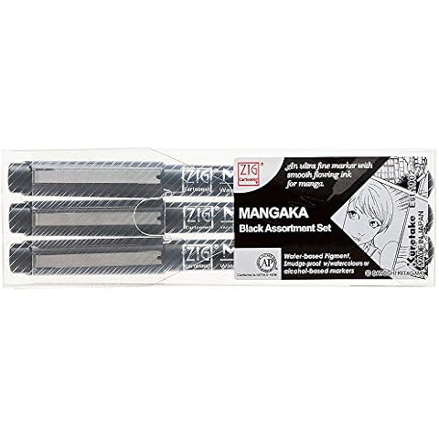 Kuretake Cartoonist Mangaka Black Marker Set Cover