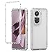 Ueokeird Case for Oppo Reno10 / Reno10 Pro 5G, Clear Heavy Duty Full Body 3 Layer Protective Phone Cover with Tempered Glass Screen Protector Cover for Oppo Reno10 Crystal Clear