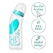 Evenflo Feeding Angled Premium Proflo Vented Plus Baby, Infant and Newborn Bottles - Helps Reduce Colic - Teal/Navy/Grey, 9 Ounces (Pack of 6)