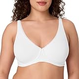 Bali Women's Underwire Bra, Cotton Collection 2-Ply Underwire Bra, Moisture-Wicking, Full Coverage, Convertible Straps