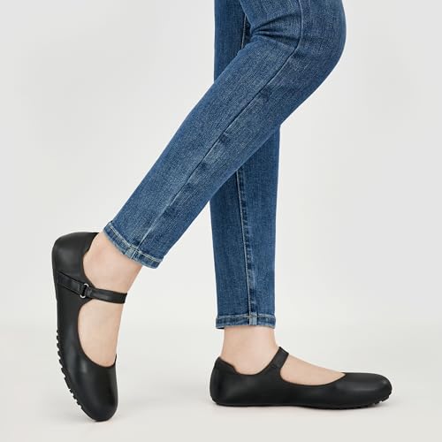Ablanczoom Mary Jane Flats for Women: Dressy Round Toe Ankle Strap Ballet Flats Comfortable Dress Shoes for Work Office Business 6