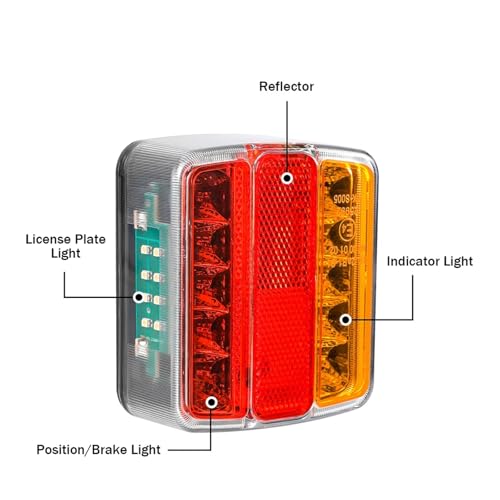 Feux camion pour côté étanche LED clignotant et frein pour caravane Van - 5