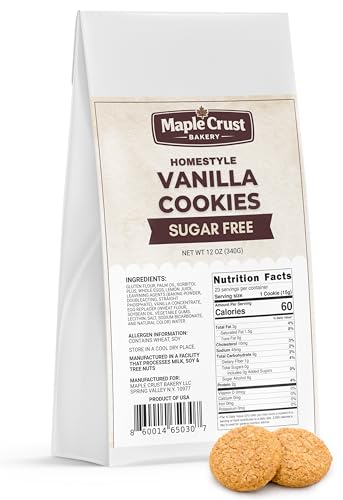 Sugar Free Homestyle Vanilla Cookies - 12 oz Resealable Bag,