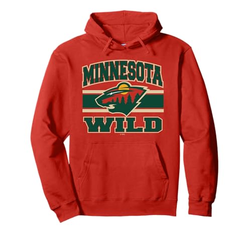 Minnesota Wild Stripe Red Officially Licensed Pullover Hoodie