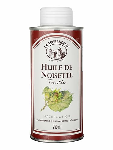 La Tourangelle, Huile de Noisette toastée - Sa saveur fruitée et pralinée sublimera vos salades, viandes et pâtisseries - Issue d’un savoir-faire ancestral - Produite à Saumur (France) - 250ml