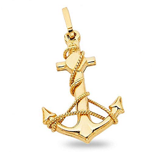 Colgante de ancla y cuerda de 14 quilates Cover