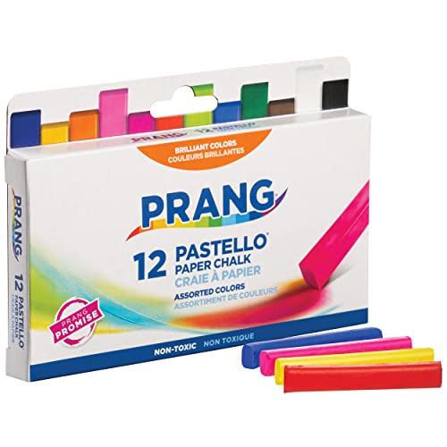 Prang Pastello Paper Chalk, Square, Assorted Colors, 12 Count #TOP2