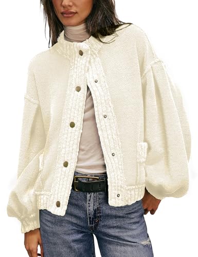 Fhniepan Womens Fall Cable Knit Cardigan Trendy Casual Open Front