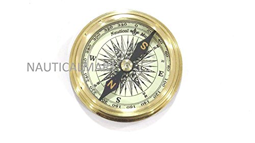 NauticalMart brújula de latón 2.5" con calendario miniatura 3