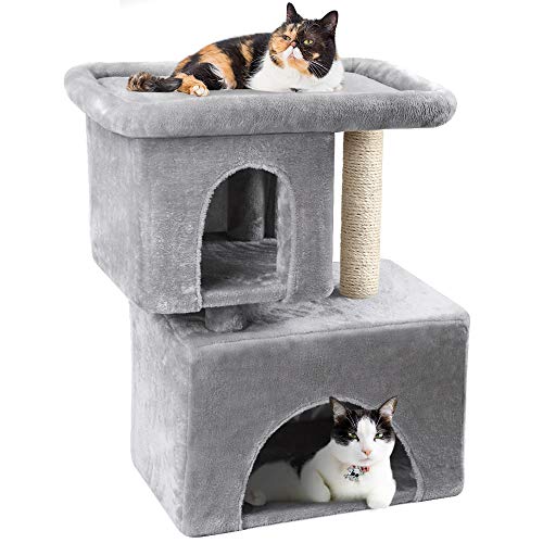 BEAU JARDIN 84 CM Árbol para Grande Gatos Árbol Rascador para Gatos para Gatitos Centro de Actividades para Gatos con Postes Recubiertos de Sisal Árbol para Gatos Rascador con Plataformas Rascador