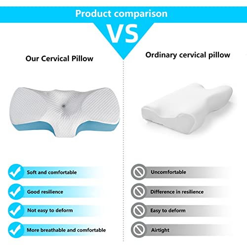 Areclern Cervical Pillows For Side Sleeping Support And Neck Pain Relief Memory Foam Neck Pillow Built-In Zipper Ergonomic Pillow 3 Partitions Sleep Neck Pillow For Shoulder Pain Relief Sleeping Whi #TOP6