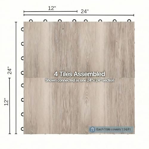 IncStores 3/8" Thick Snap Together Dance Flooring Tiles | 12”x12” Printed Vinyl Dance Floor Tiles for Practice & Performance | Beachwood | 28 Tile Pack by IncStores - Image 5