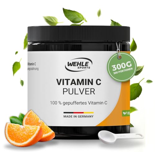 Vitamin C Pulver hochdosiert 1000mg Calciumascorbat davon 820mg Vitamin C pro g aus pflanzlicher Fermentation & gepuffert 300 Poritionen ohne Zusätze vegan - Verpackung kann variieren