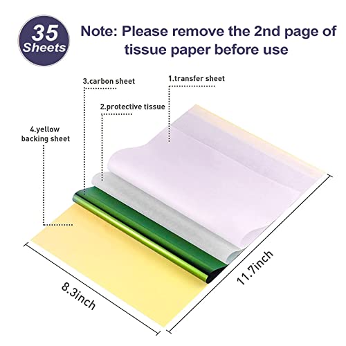 Transfer Paper, Beoncall 35Pcs Tattoo Stencil Transfer Paper 4 Layers Thermal Stencil Paper A4 Size Diy Tattoo Tracing Paper For Tattoo Transfer Kit Tattoo Supplies… #TOP2