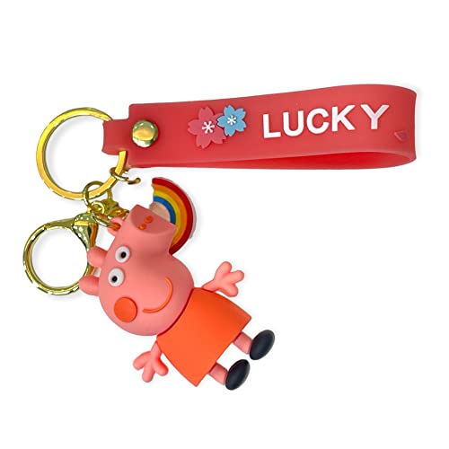 Image of AUGEN Peppa Pig Action Figure Keychain Limited Edition for Car, Decoration, Cake, Office Desk & Study Table (Pack of 1)