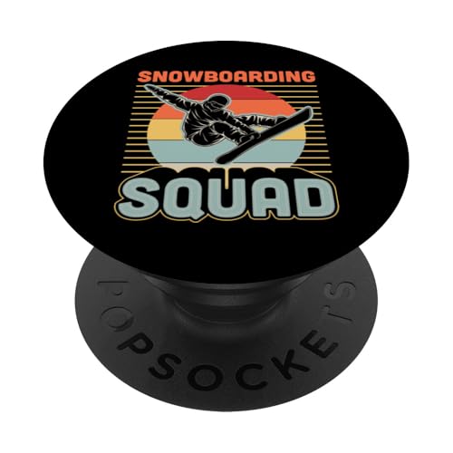 Snowboarding Squad Matching Retro Style Snowboard PopSockets Adhesive PopGrip