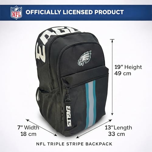 Image of NFL Philadelphia Eagles Backpack - Triple Stripe Wordmark Design with Keychain
