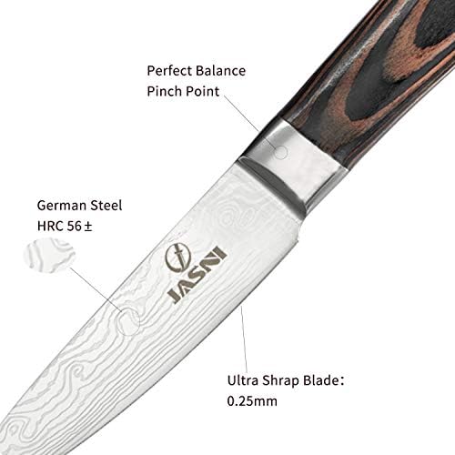 Paring Knife  3.5 Inch Kitchen Knife Forged of German High Carbon Stainless Steel  Full Tang Ergonomic Handle  Razor Sharp Blade for Peeling, Slicing and Trimming