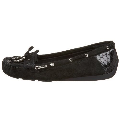 Image of Moda Spana Women's Jane Moccasin,Black Cow Suede,12 M US