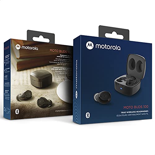 Fone De Ouvido Bluetooth Motorola Moto Buds 100, A prova d'agua - Preto, Único