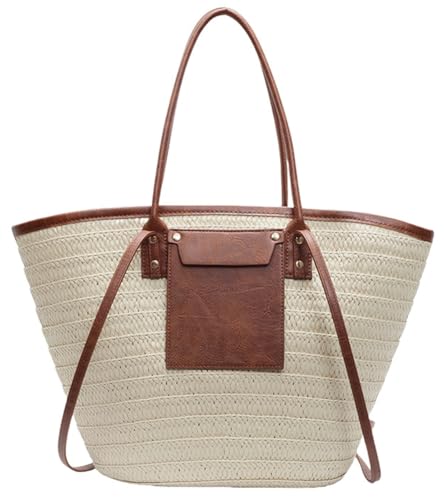 Large Rattan Woven Tote, Summer Vacation Shoulder Purse, Beach Crossbody Clutch