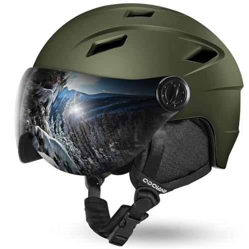 Odoland Ski Helmet with 2-in-1 Visor Goggles, Light Weight Snowboard Helmet for Men Women, Snow Sport Helmets for Skiing, Skating, Snowboarding