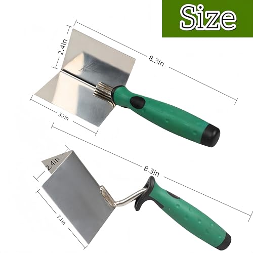HJYDGJ 2 Stücke Eckenkelle Rostfreie Spachtel Set Innen Und Außen Kantenkelle Mit Eckspachtel Kantenkelle Externe Kantenkelle Und Interne Ecke Kantenkelle Eckenkelle Set Softgriff - Eckspachtel