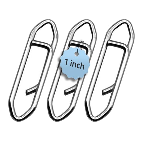 Axwnh 50-Pack Fishing Power Speed Clips, High Strength Stainless Steel Speed Clip for Fishing Lure Quick Change, Freshwater Saltwater Crankbait Popper Lures Quick Snap Connector Tackle