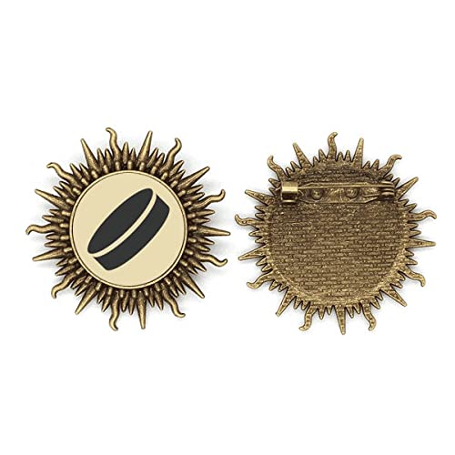 Broche métallique Discus Sport ornée d'un motif géométrique simple aux finitions de haute précision