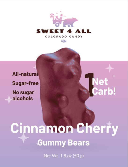 Cinnamon Cherry Gummy Bears Candy & Snacks SugarFree, AllNatural, Low Carb at