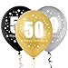 Produktbild Bluelves Luftballoon 50 Geburtstag, 50 Geburtstag Deko Mann Frau, Zahlenballon 50, Gold Schwarz Silber Ballon 50, 30 Stück