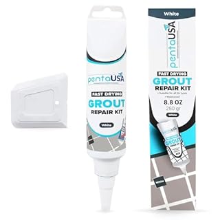 PentaUSA Grout Reviver - Ready Mixed Grout, Tile Adhesive, Fast Drying, No Sealer Required, Perfect for Bathroom, Shower and Kitchen + Mould Protection - 250gr (White)