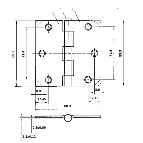Richelieu 2821BB Onward (2-Pack) 3 1/2-inch (89 mm) Full Mortise Butt Hinge for Interior Door, 1/4-inch Radius, Brass Finish by RICHELIEU - Image 2