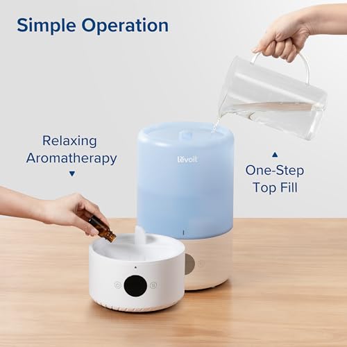 LEVOIT Smart Humidifiers for Bedroom Baby, Top Fill, Customize Humidity for Home, Plants with Humidistat, Essential Oil Diffuser, Schedule, Timer, APP & Voice Control, 3L, Blue by Levoit - Image 6
