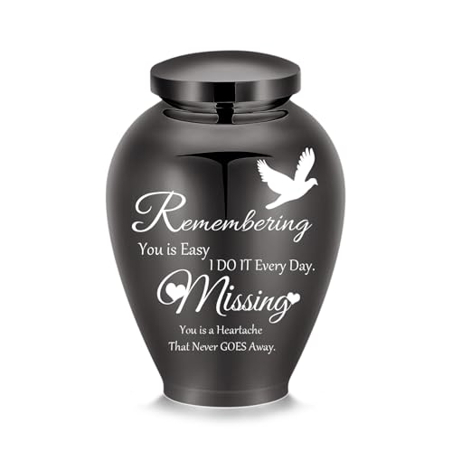 Minicremation 8.26x5.63 Inch Large Urns for Human Ashes Stainless Steel Keepsake Urns for Humans/Pets Ash Memorial Keepsake Decorative Cremation Urns