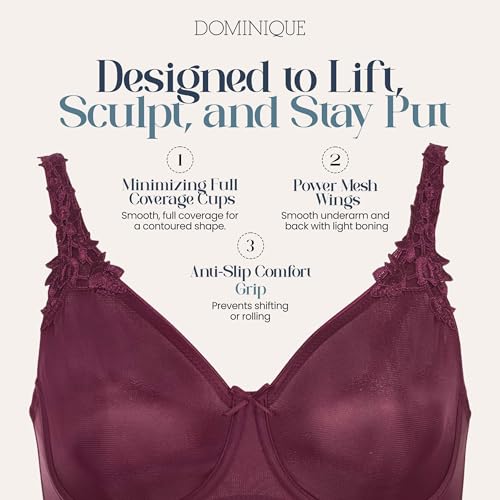 Image of Dominique Mystique Minimizer Bra #7000 - Seamless Full Figure Underwire Lingerie for Women, Smooths & Shapes