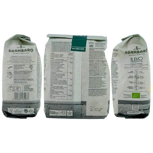 Sgambaro Bio Pasta Fusilli N.93-500 g aus Khorasan-Weizen – Antiker, proteinreicher Weizen, 100% italienischer Anbau – Vielseitig in der Küche und nährstoffreich