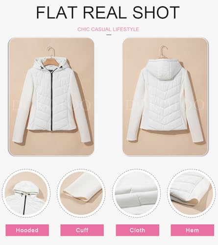 Dokotoo Women's Comfortable White Oversized Quilted Jacket – XX-Large Puffer for Trendy Winter Style - Image 6