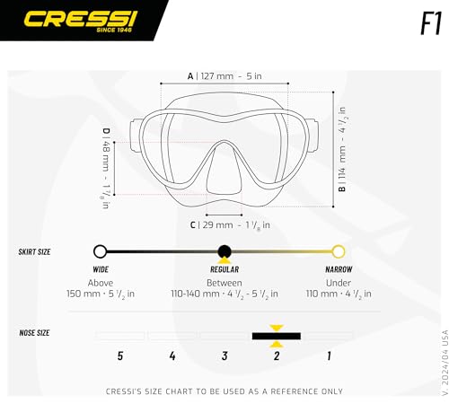 Cressi F1, Scuba Diving Snorkeling Frameless Mask - Perfect Seal Silicone Skirt - Designed in Italy by Cressi